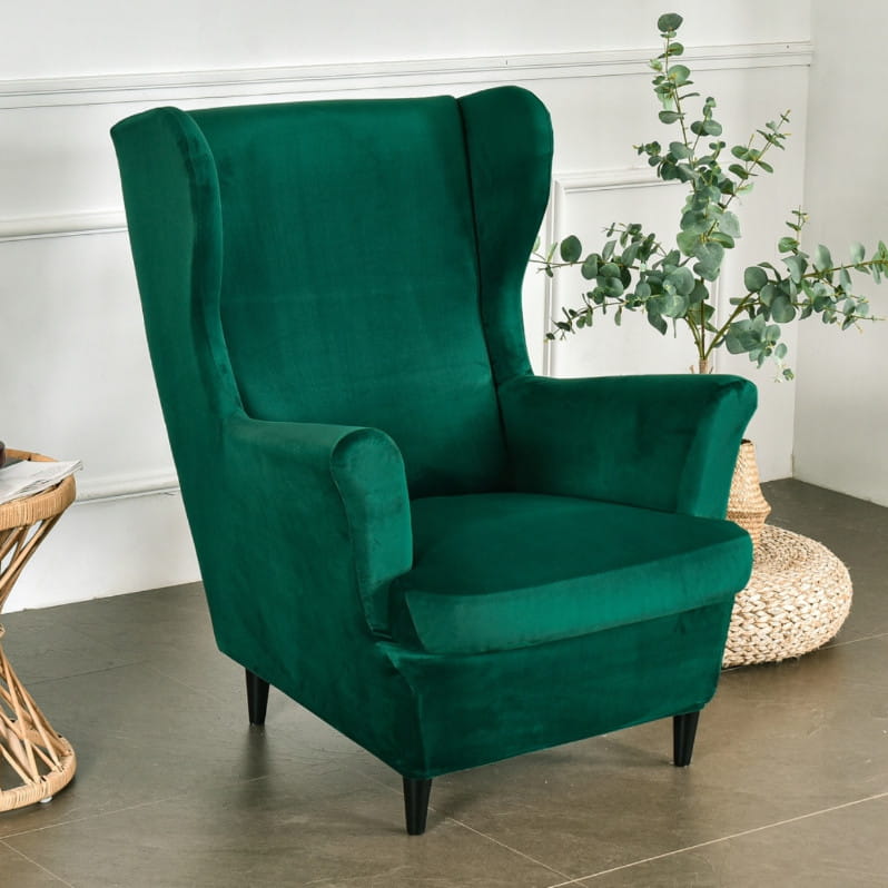 Pokrowiec na fotel USZAK WELUR Butelkowa Zieleń